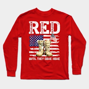 RED Friday Remember Everyone deployed every friday veterans Long Sleeve T-Shirt